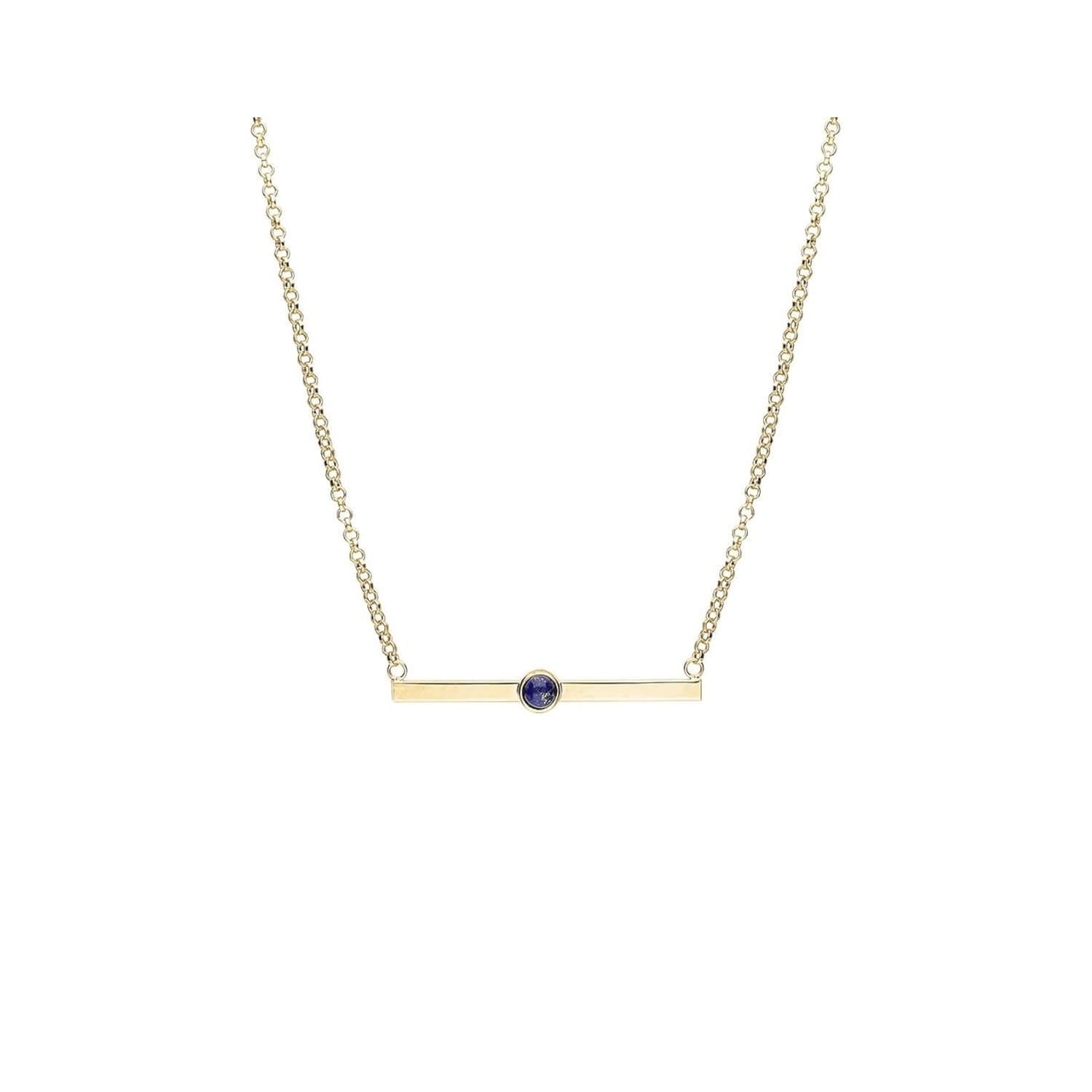 Gold & Lapis Bar Necklace