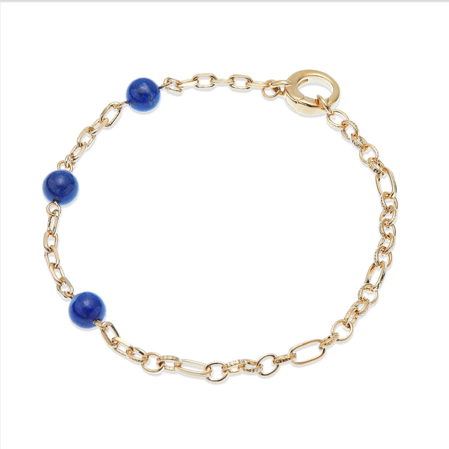 Gold & Lapis Lazuli Gemstone Bracelet, Series Gem Mix