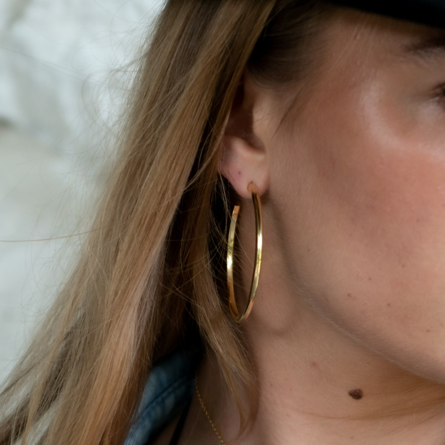Gold Large Perfect Hoop Earrings