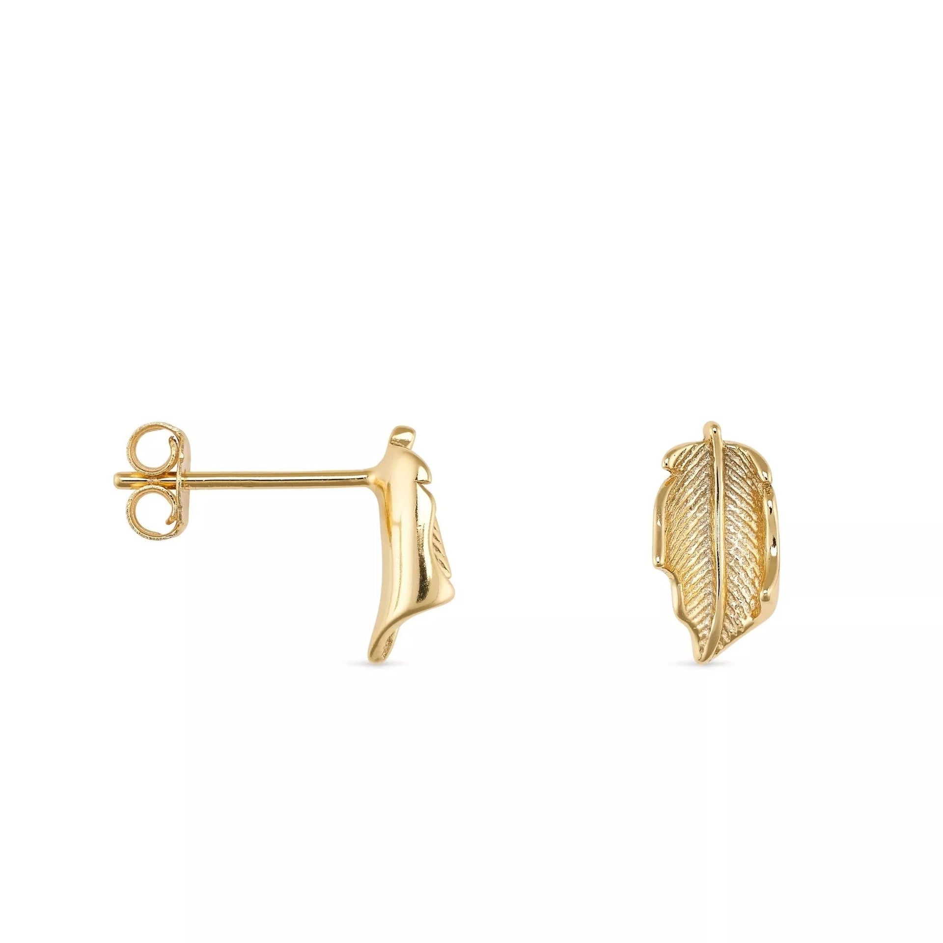 Gold Leaf Stud Earrings