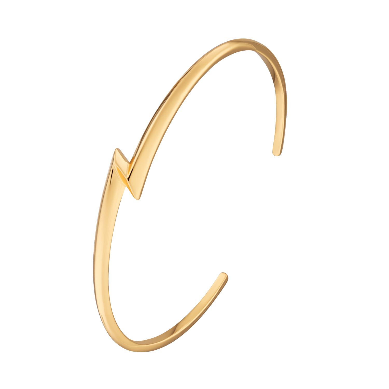 Gold Lightning Bolt Open Bangle