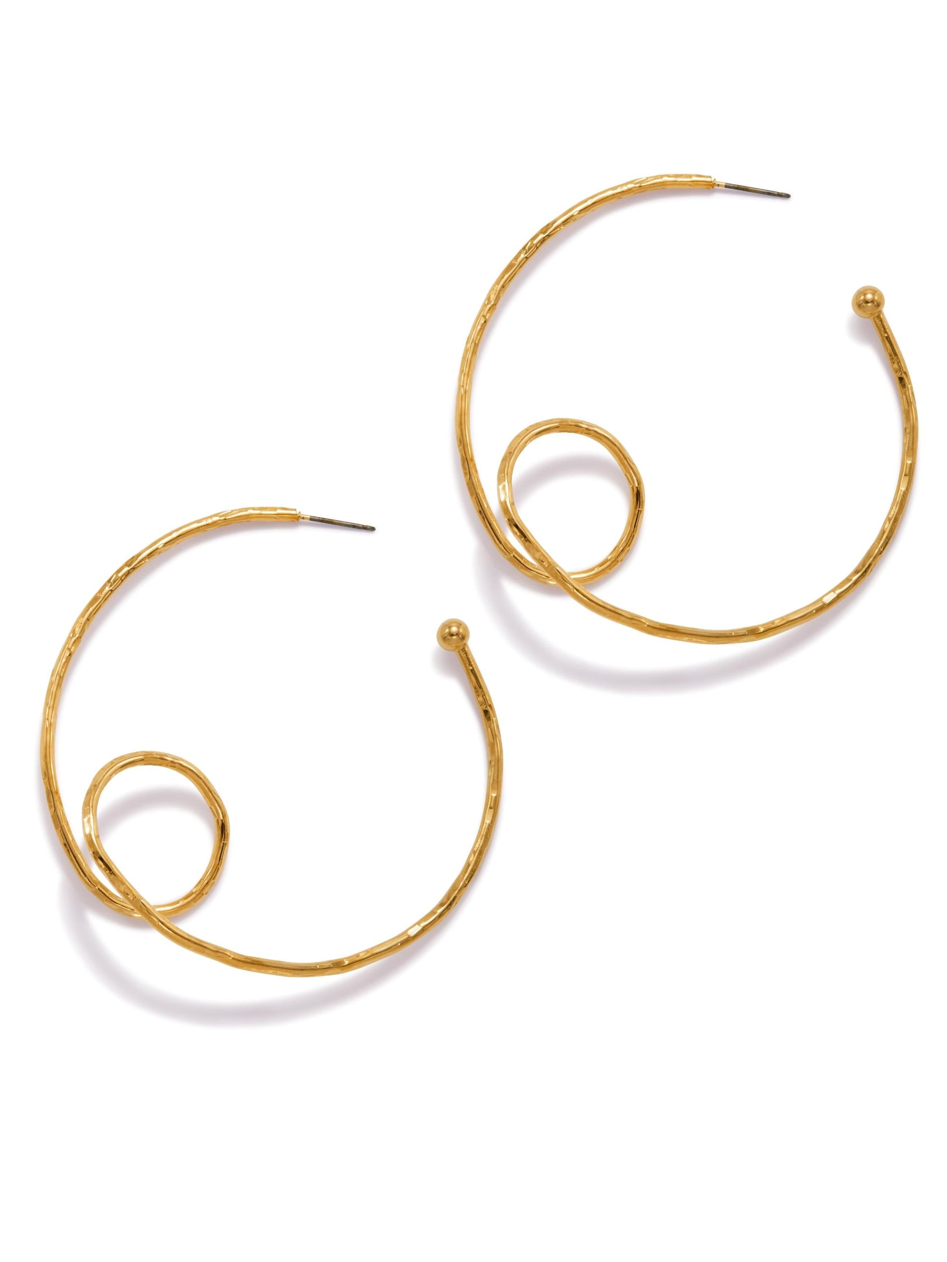 Gold Loop-De-Loop Hoop Post Earrings