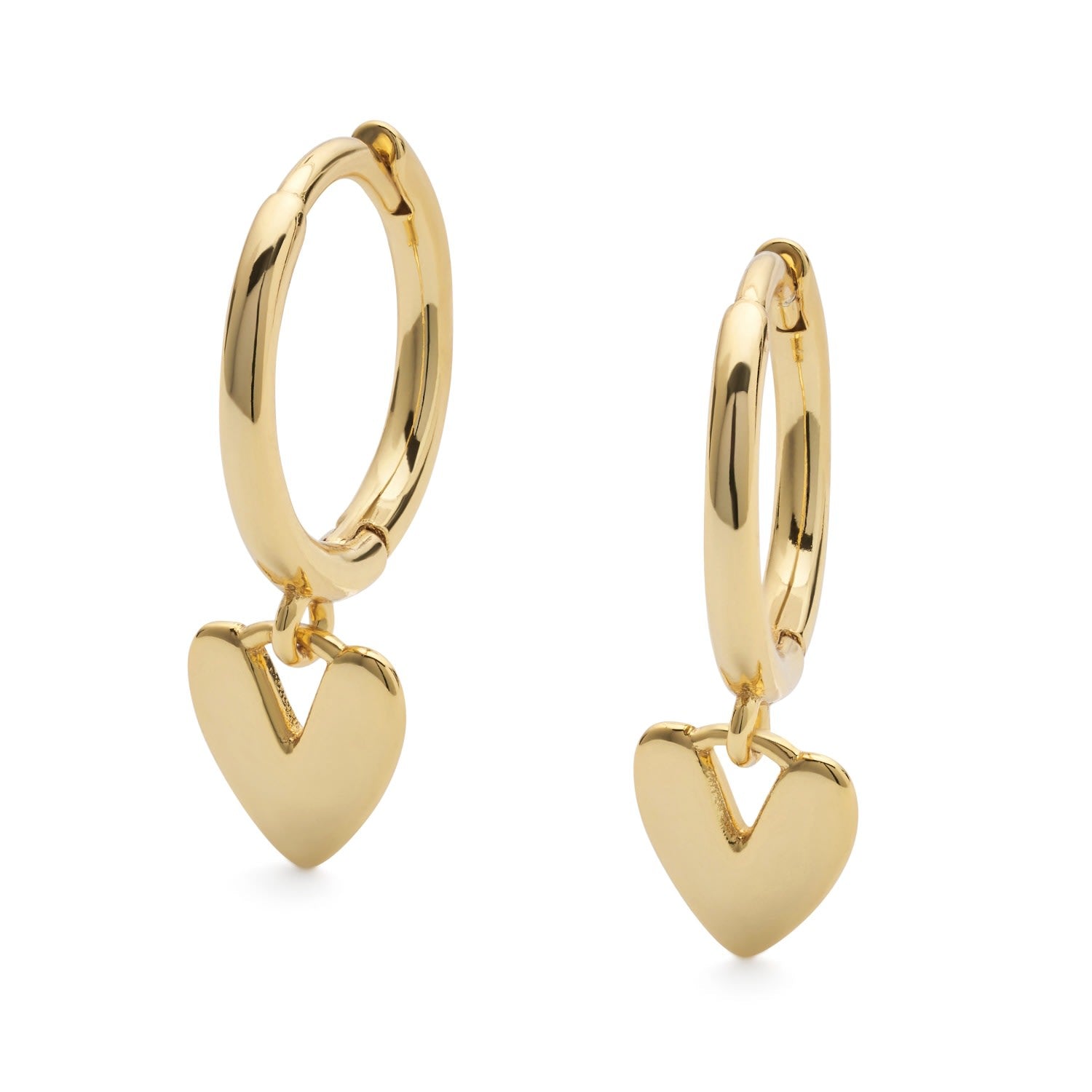 Gold Love Heart Hoop Earrings