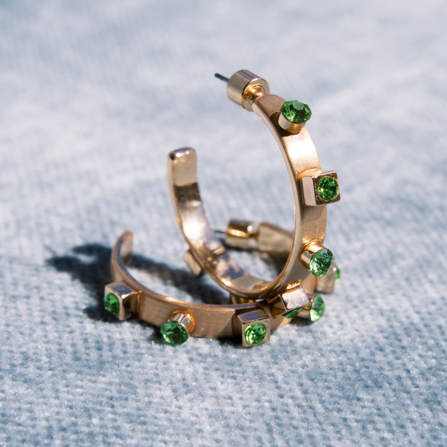 Gold Metal Hoop - Green