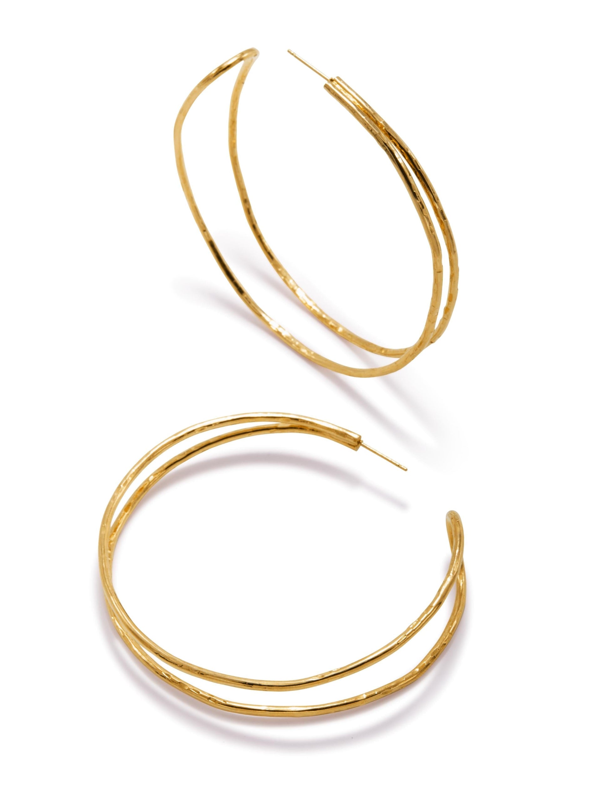 Gold Mimi Hoop Post Earrings