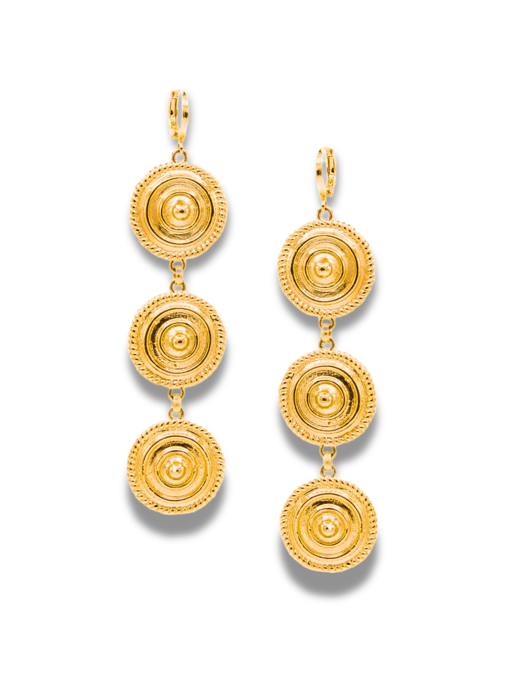 Gold Minerva Leverback Earrings