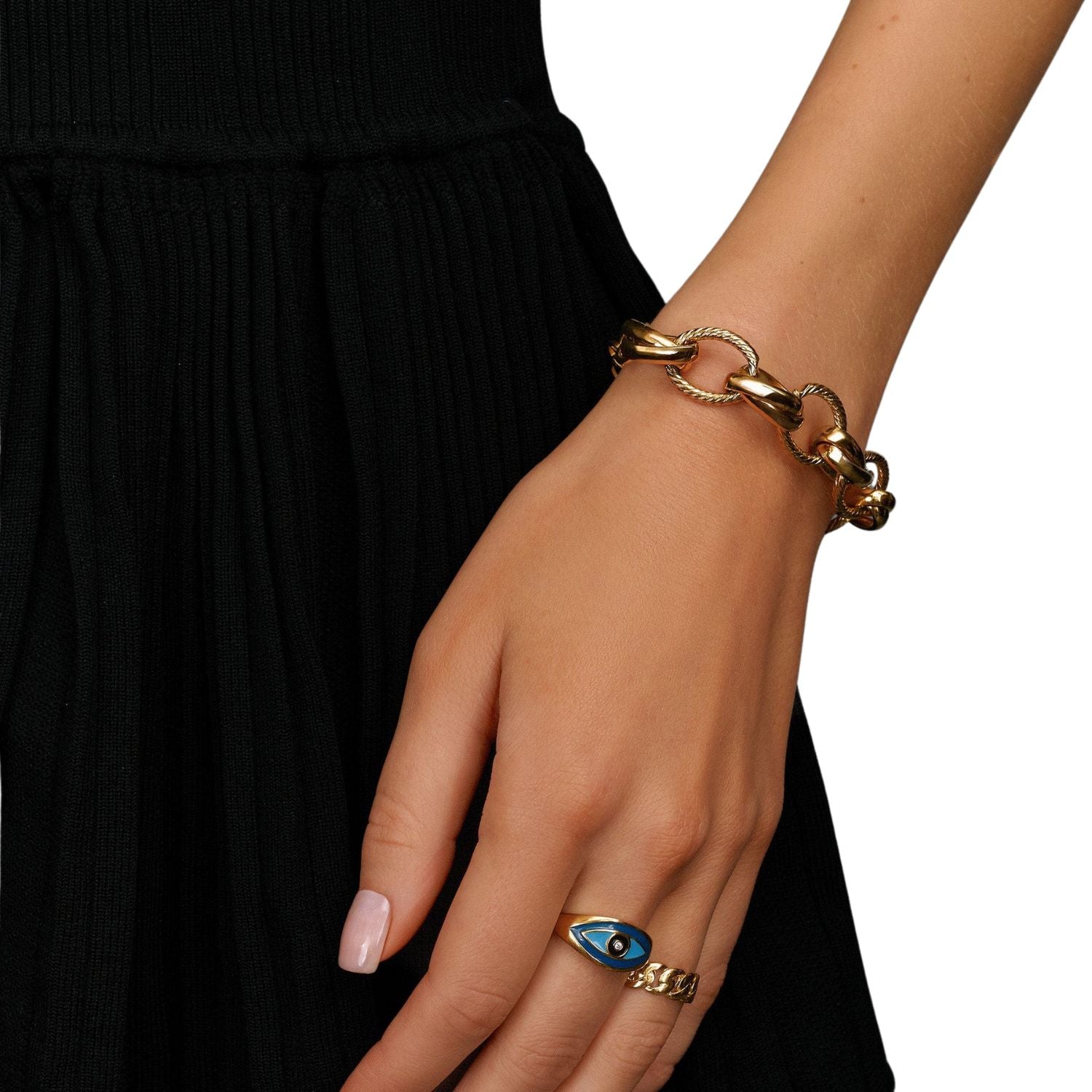 Gold Mixed Link Bracelet