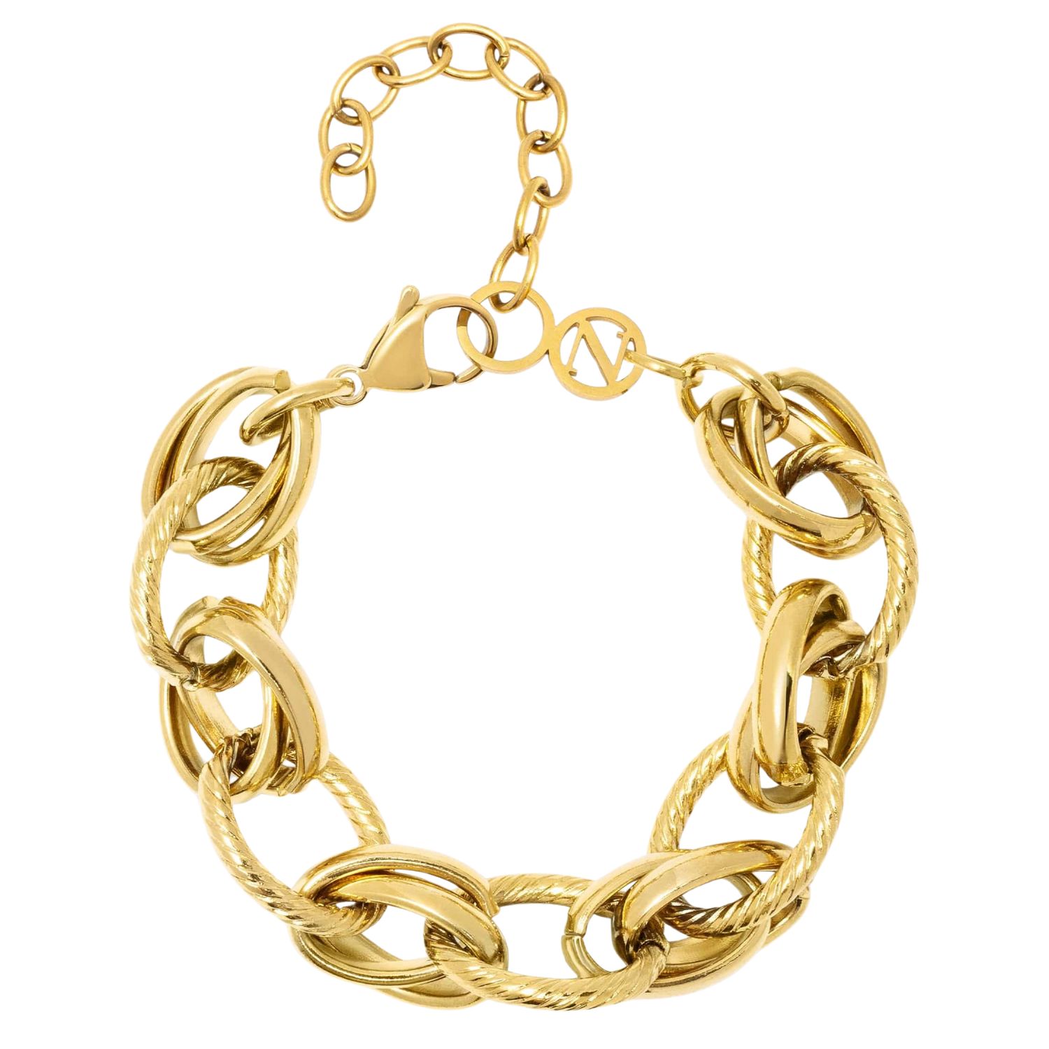 Gold Mixed Link Bracelet
