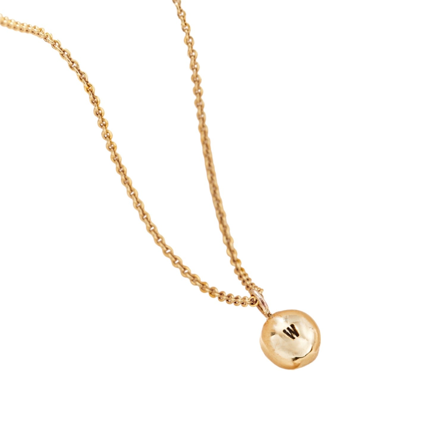 9Ct Gold Molten Orb Initial Necklace