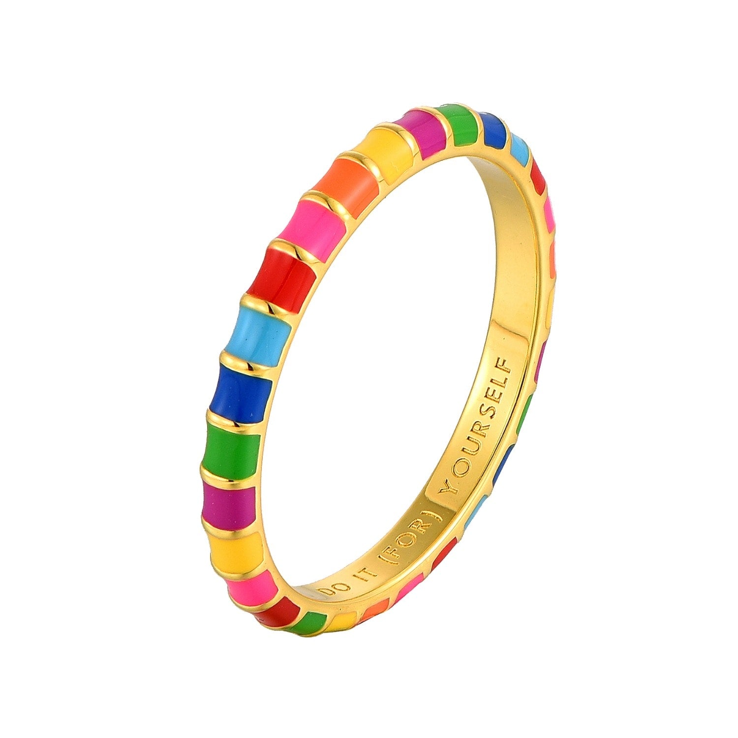 Gold Multicolour Thin Ring