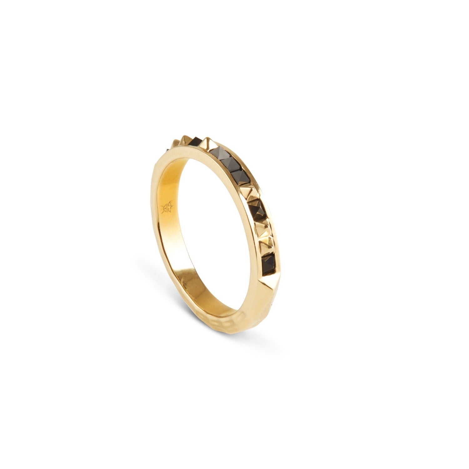 Gold Onyx Set Crocodile Ring