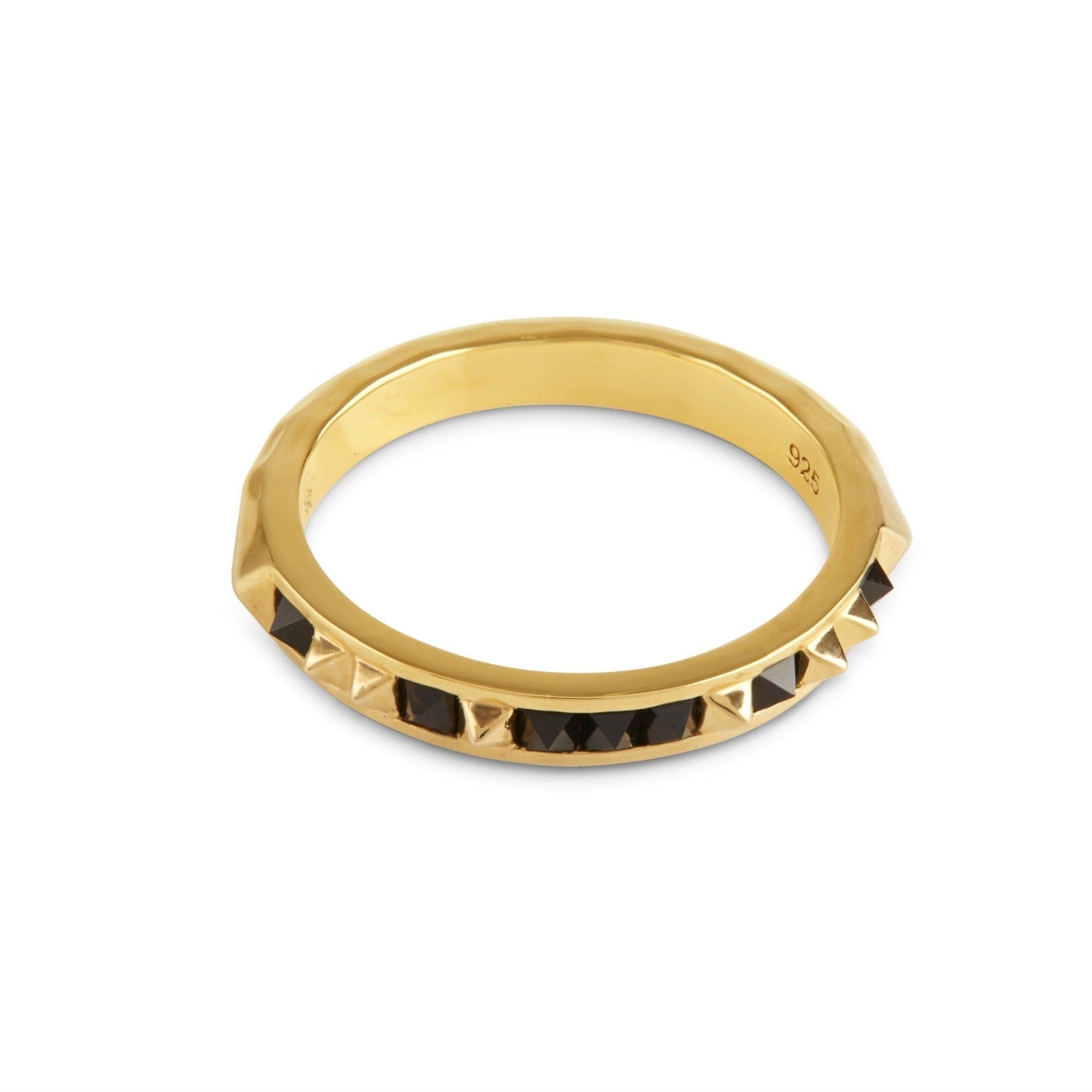 Gold Onyx Set Crocodile Ring