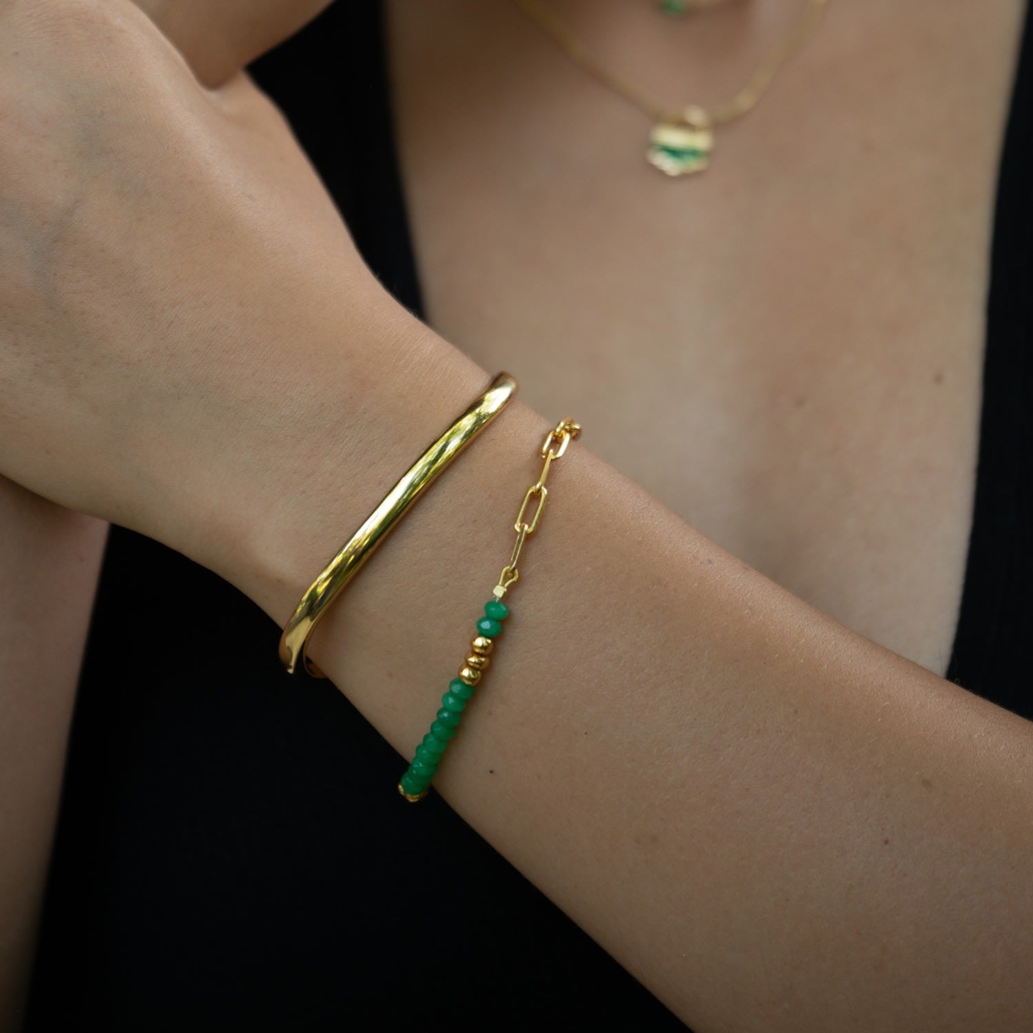 Gold Open Claw Bangle