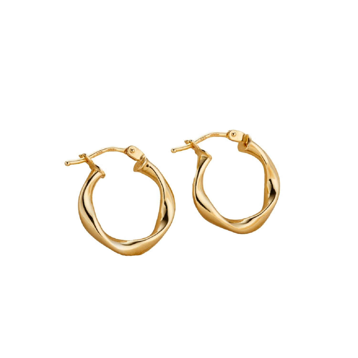 9Ct Gold Organic Hoop Earrings