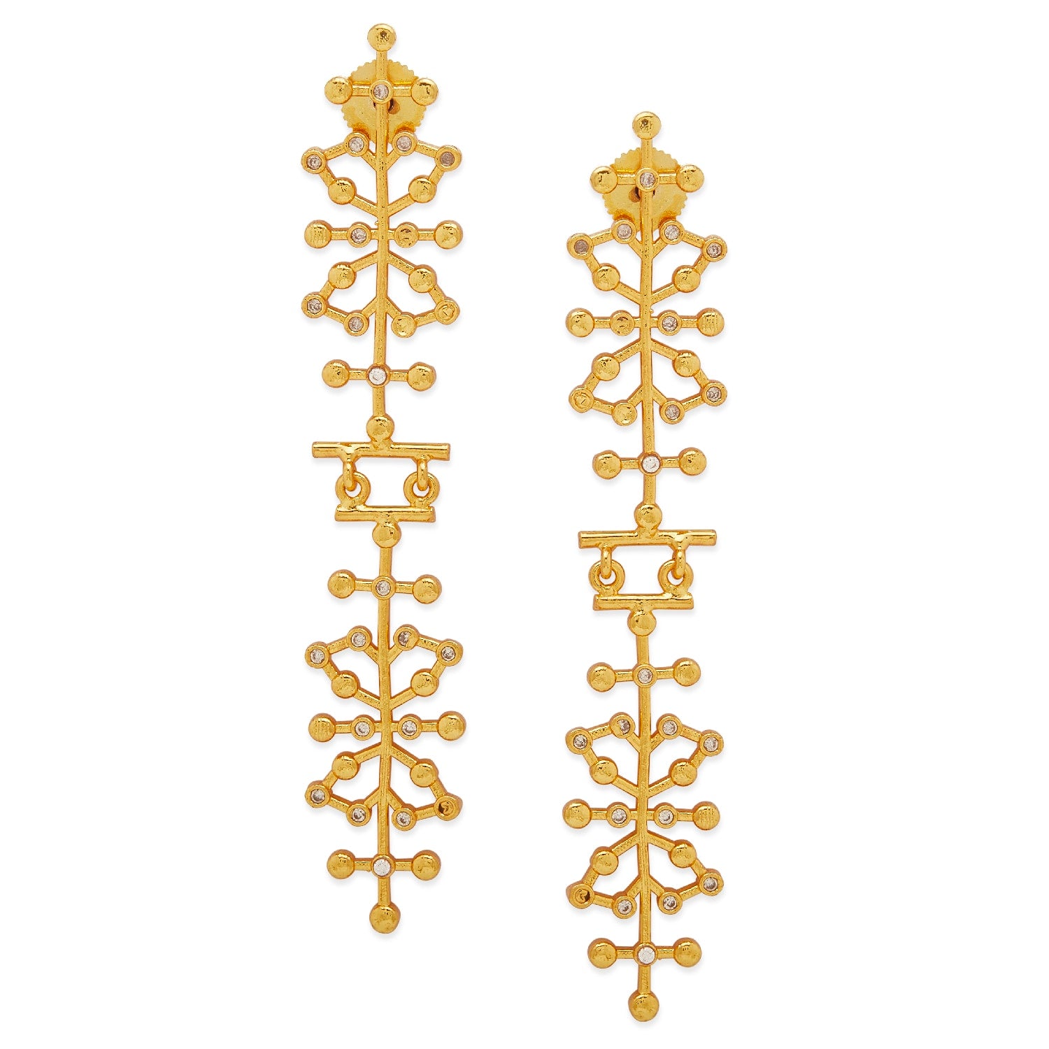 Gold Auro Earrings With Zirconia