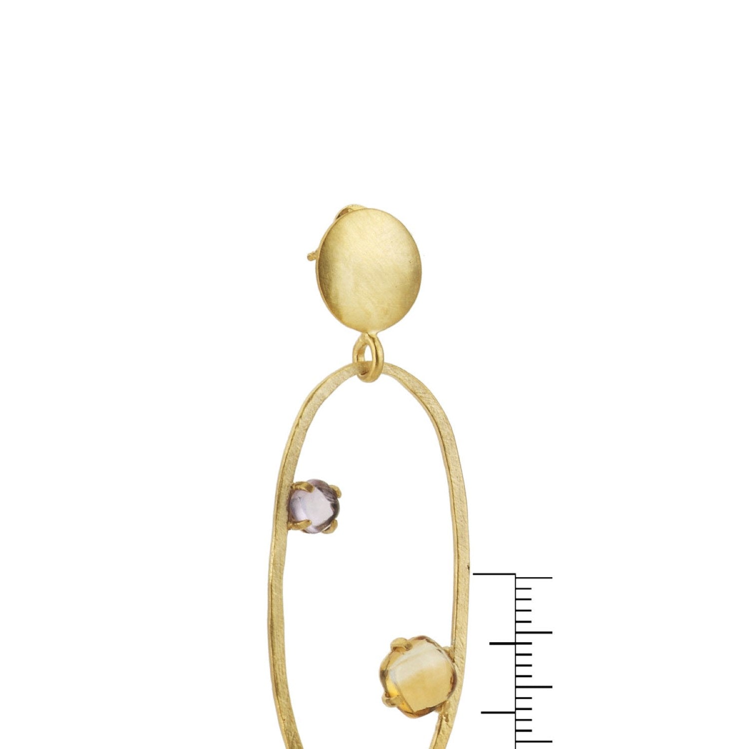 Gold Overlay Blue Cubic Zirconia Accent Open Circle Earrings
