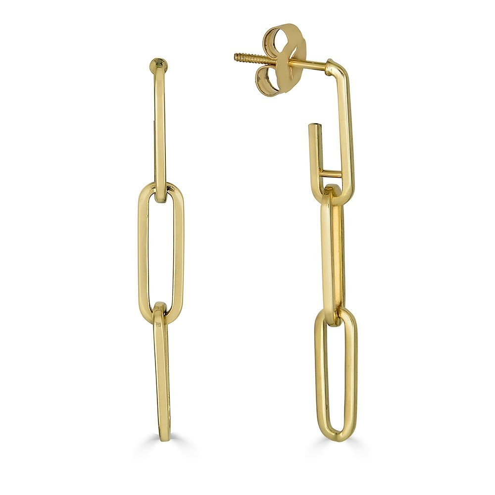 Gold Paperclip Earrings