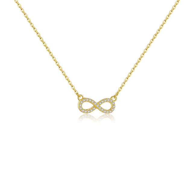 Gold Pave Infinity Pendant Necklace