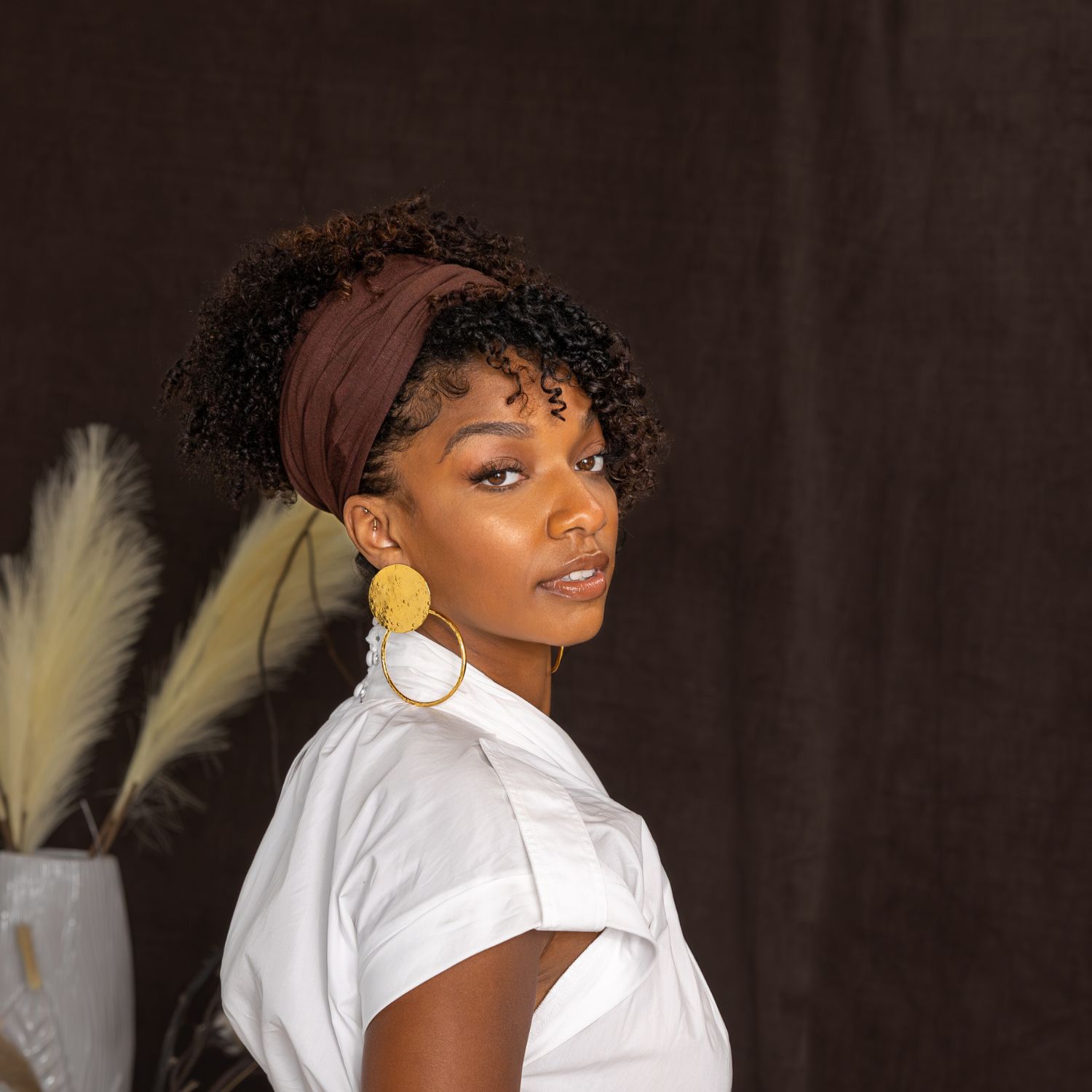 Gold Peacock Swing Post Earrings