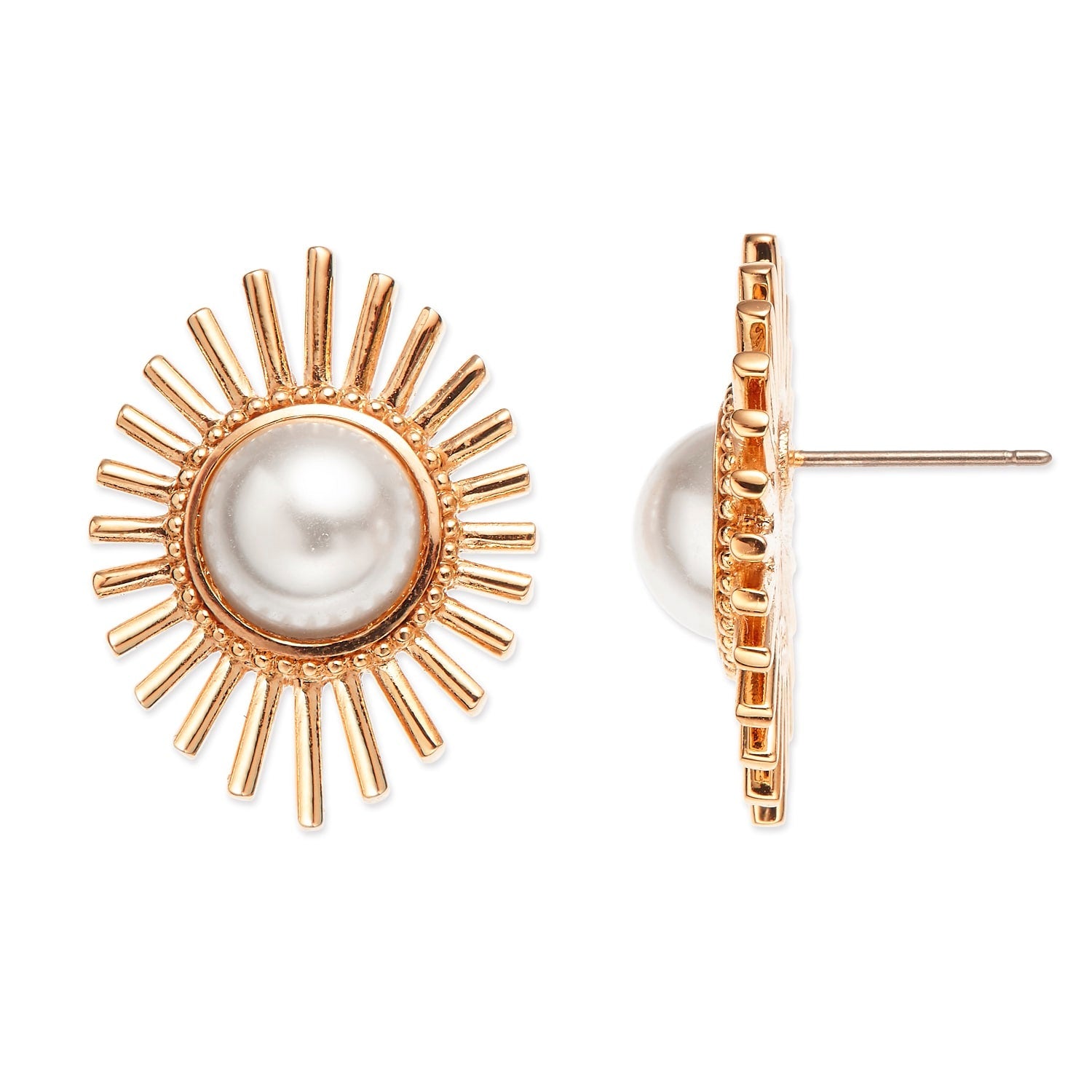 Gold & Pearl Earrings, Series Future Floral