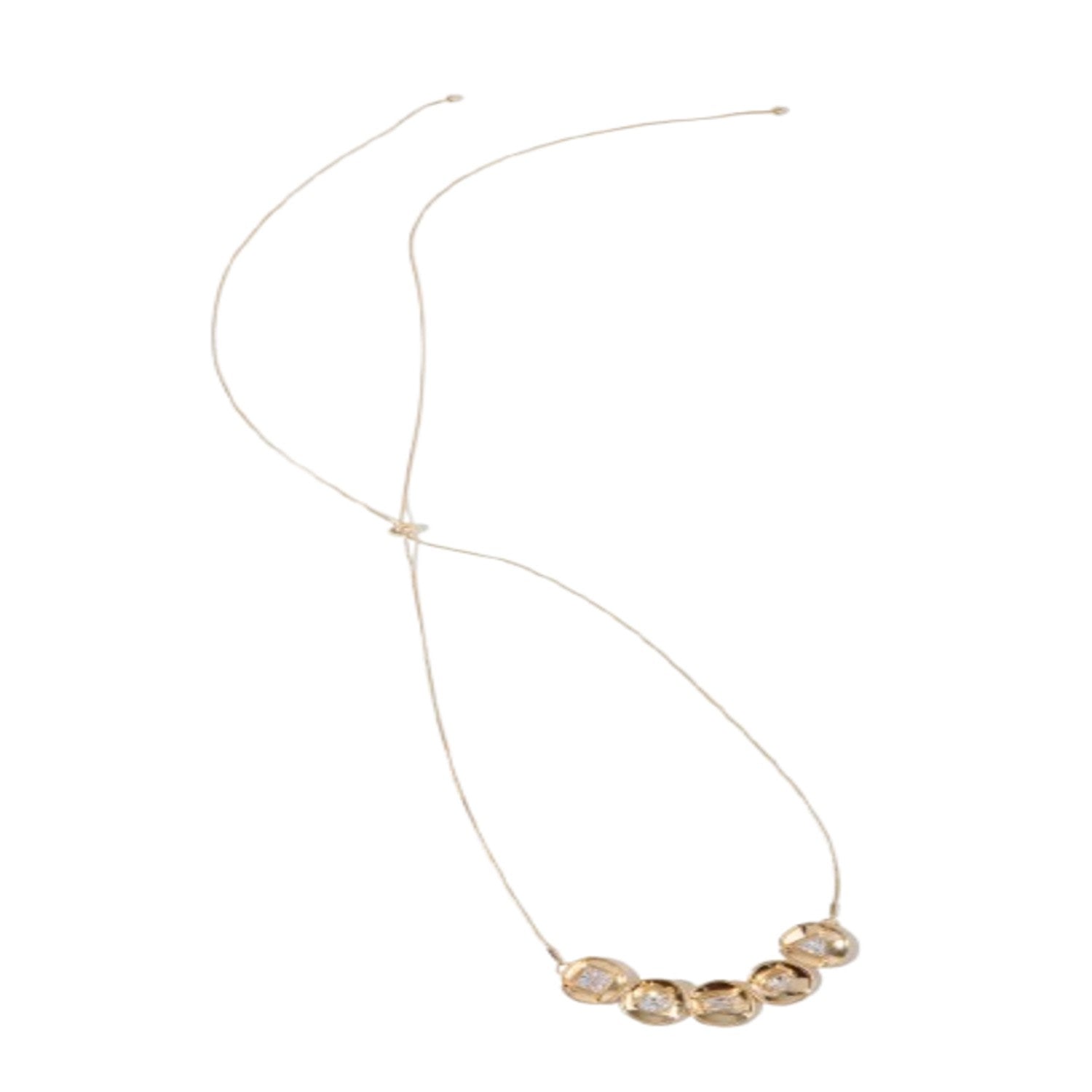 Gold Plate Multi Crystal Charm Statement Necklace