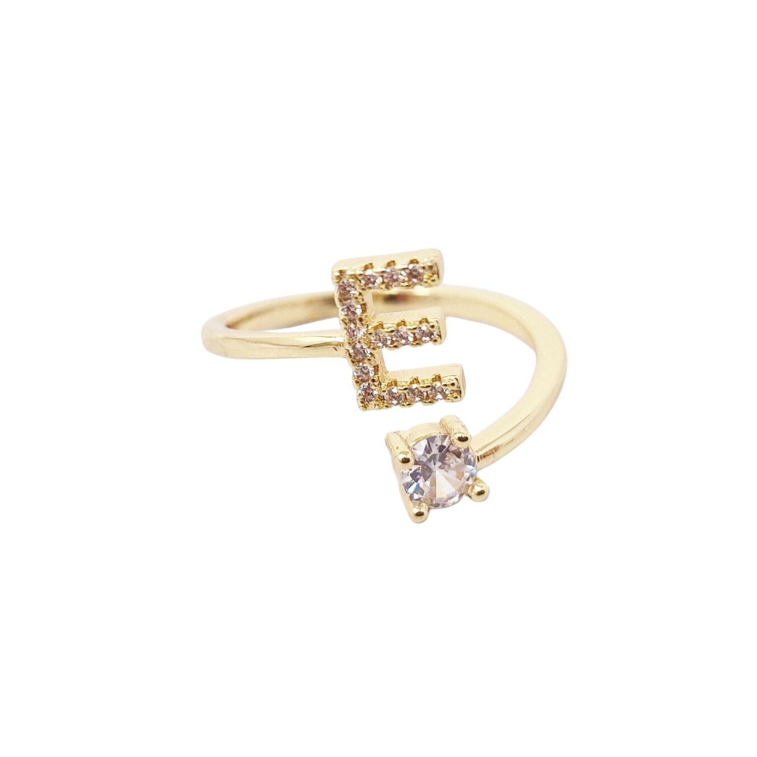 Gold Plated Adjustable Personalised Initial Ring