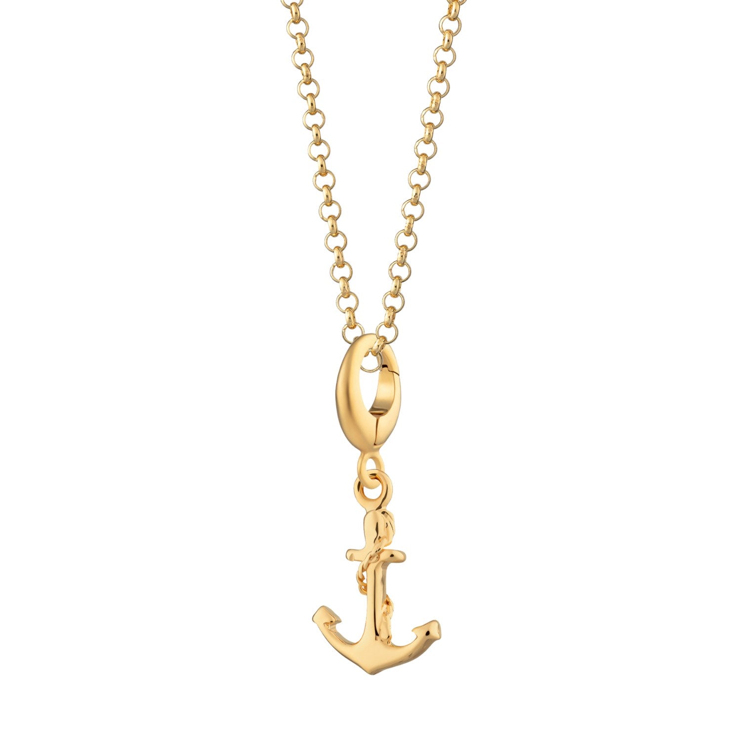 Gold Plated Anchor Charm Necklace