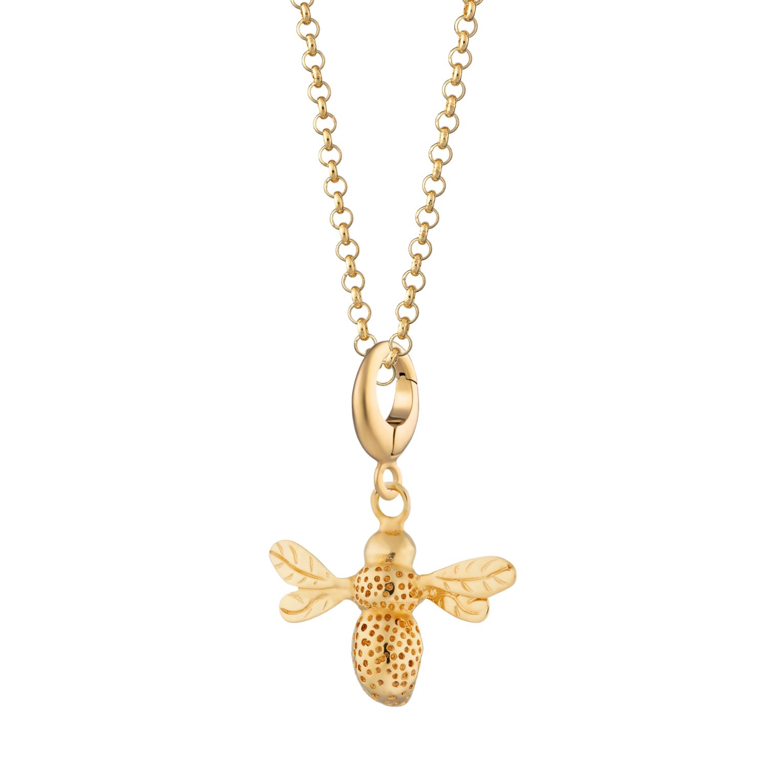 Gold Plated Bee Charm Necklace