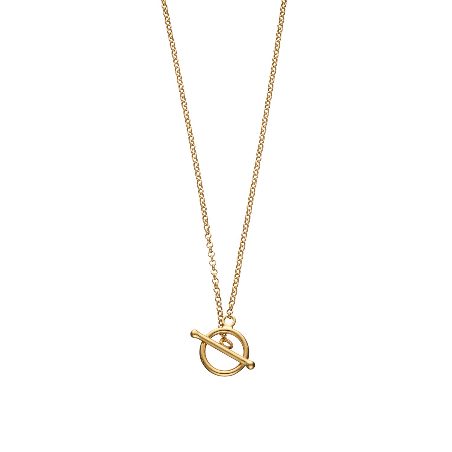 Gold Plated T-Bar Charm Collector Necklace