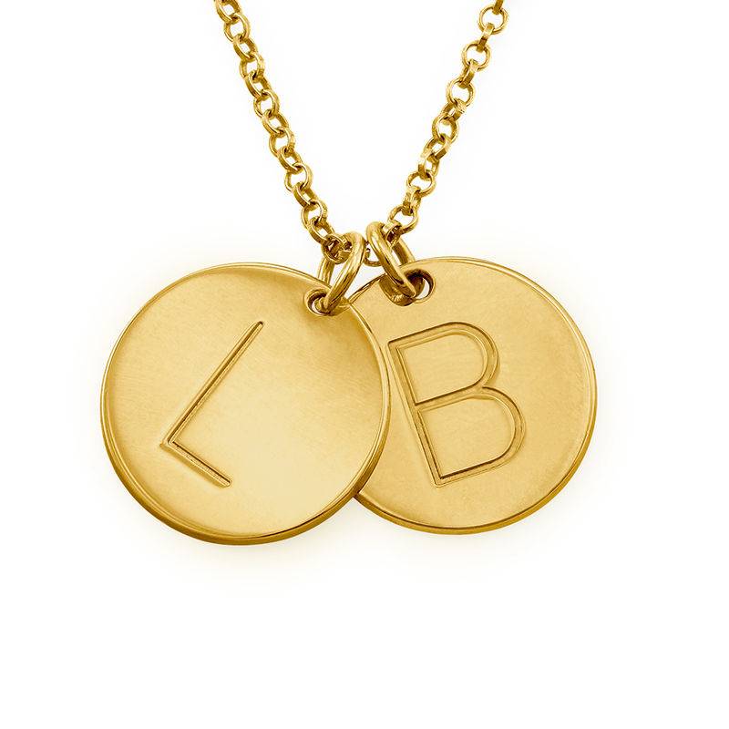 Charm Necklace with Initials - Gold Plated - Gold Letter Necklace - Letter Necklace Gold - Custom Letter Necklace