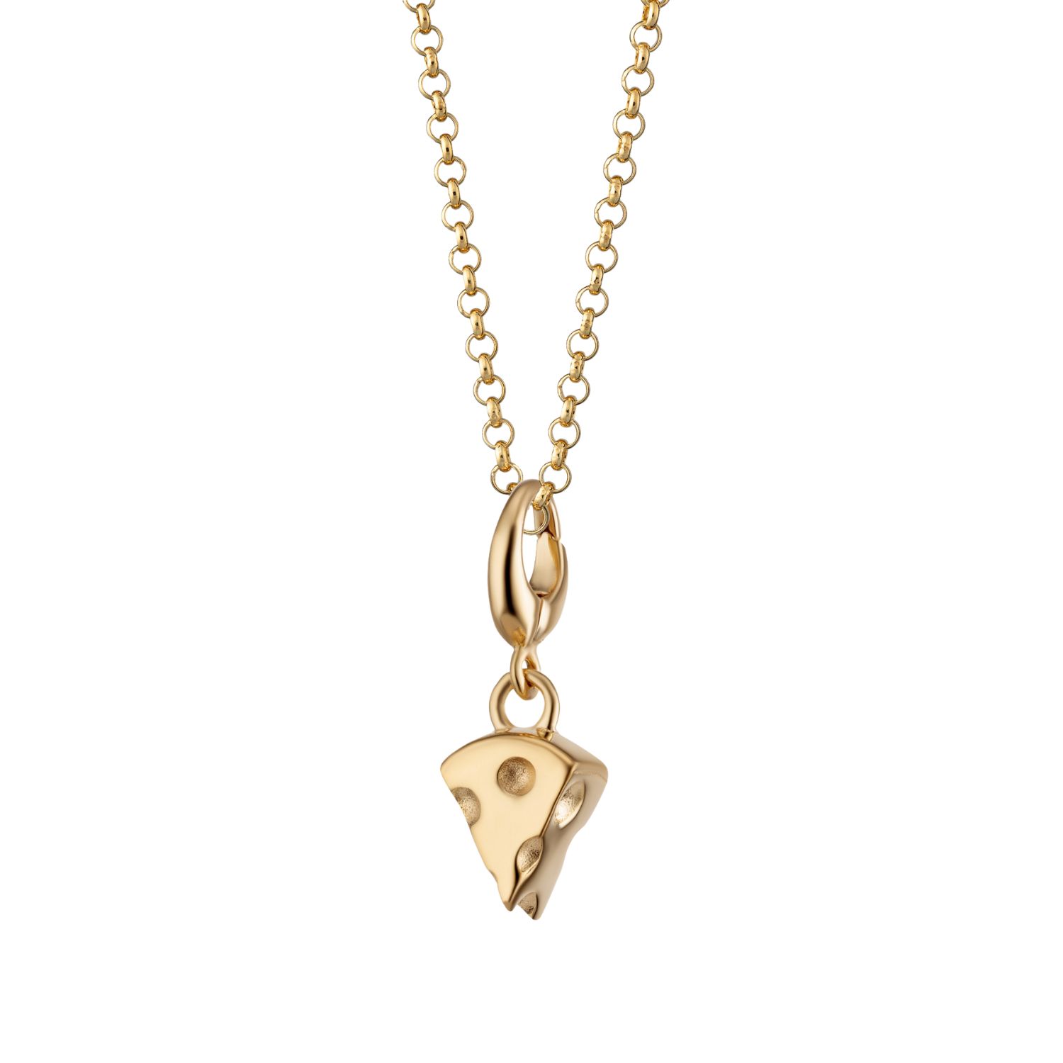 Gold Plated Cheese Slice Charm Necklace