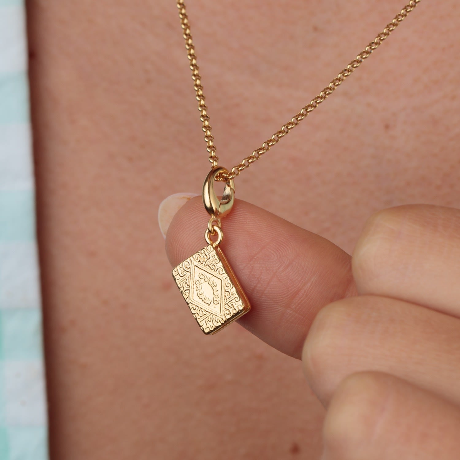 Gold Plated Custard Cream Charm Necklace