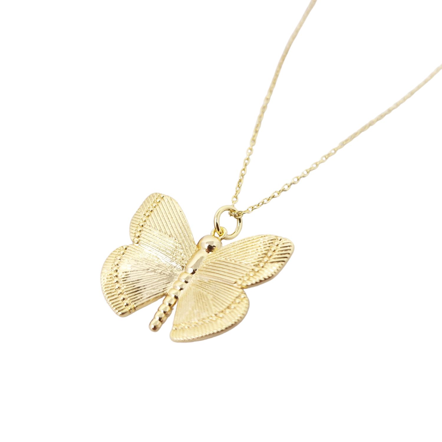 Gold Plated Dainty Butterfly Charm Necklace