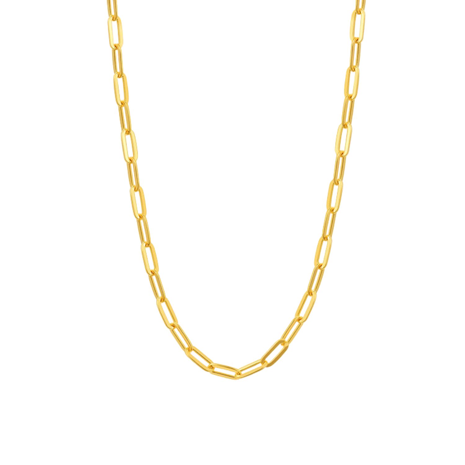 Gold Plated Dainty Paperclip Chain Layering Necklace