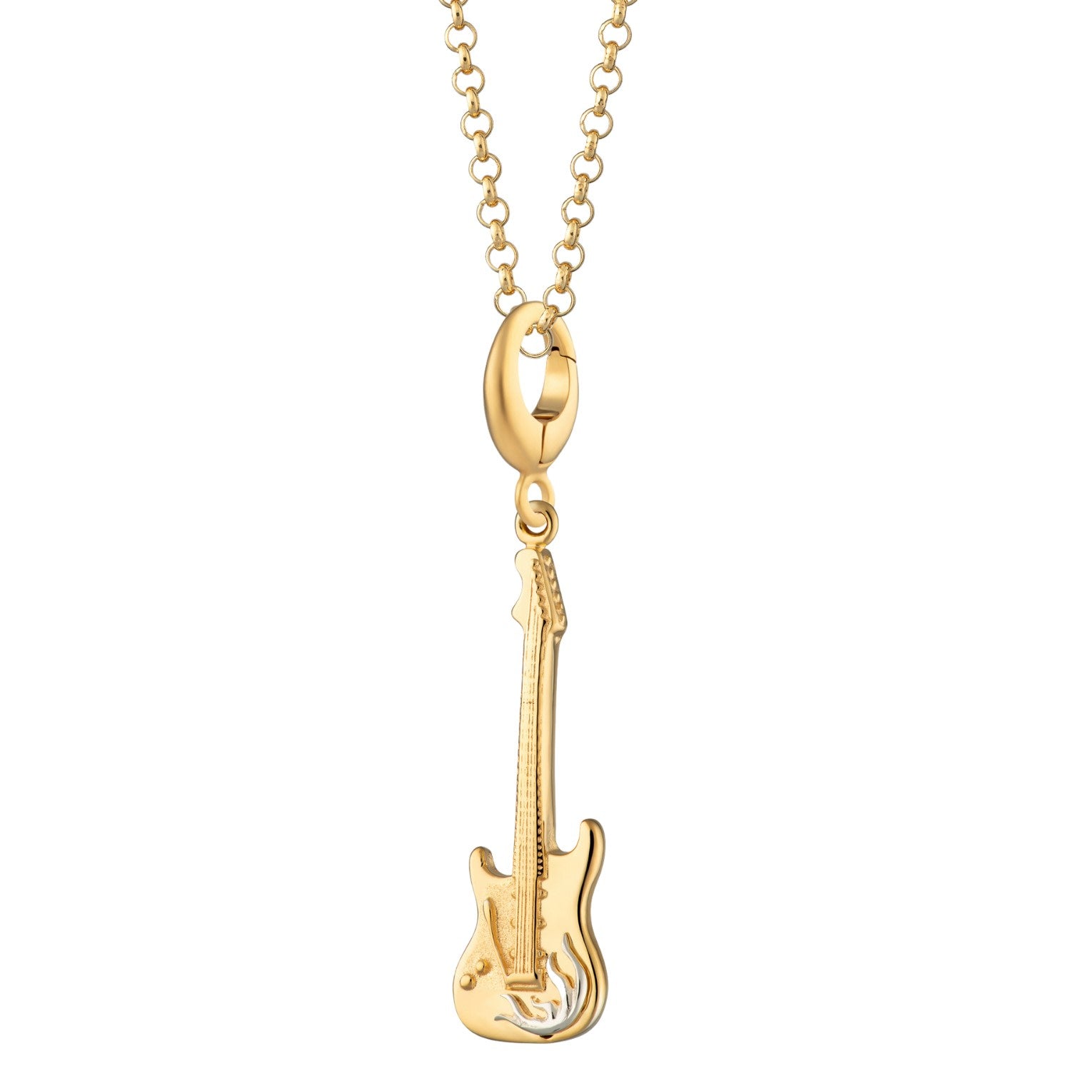 Gold Plated Electric Guitar Charm Necklace