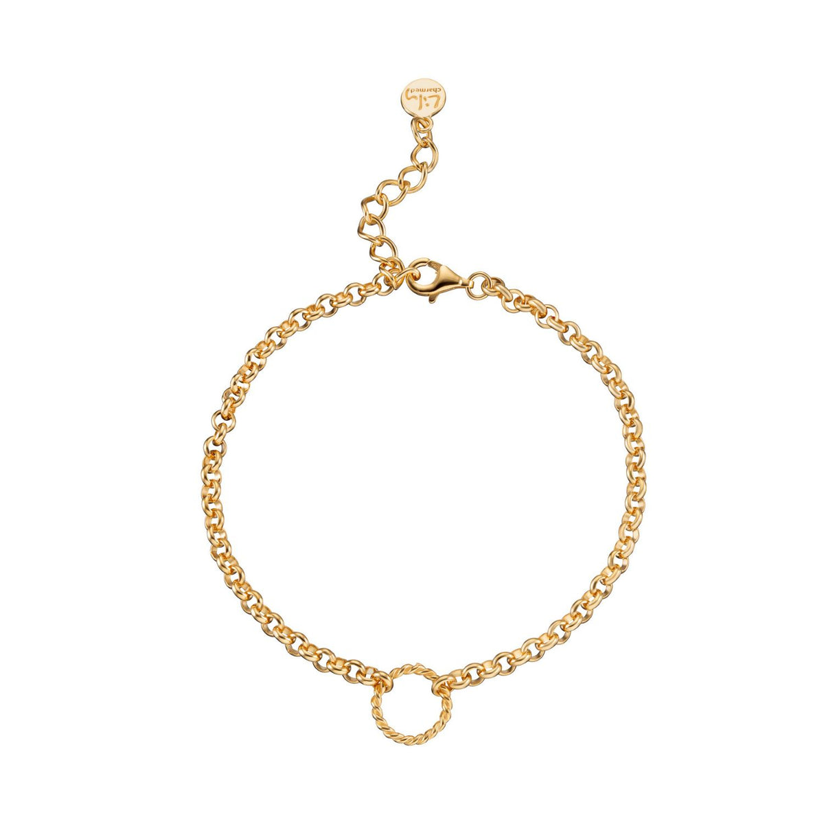 Gold Plated Eternity Twist Charm Bracelet