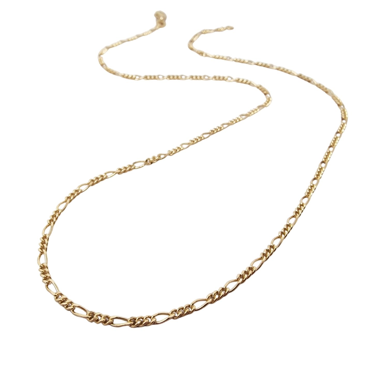 Gold Plated Figaro Chain Everyday Layering Necklace
