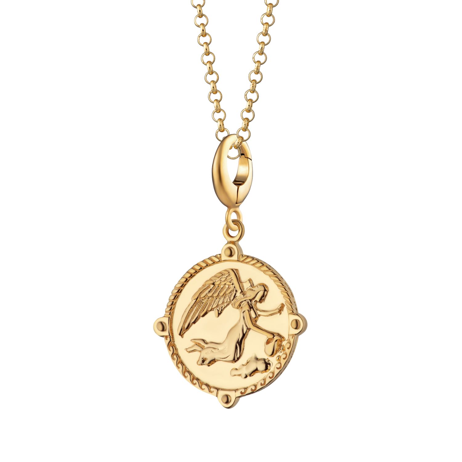 Gold Plated Goddess Of Communication Iris Charm Necklace