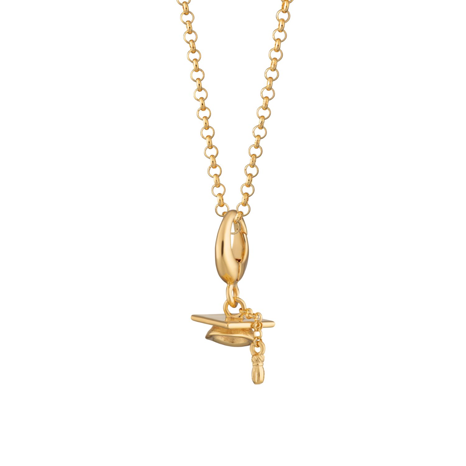 Gold Plated Graduation Hat Charm Necklace