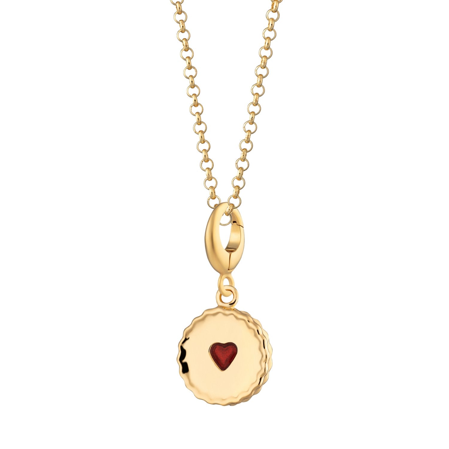Gold Plated Jammie Dodger Biscuit Charm Necklace