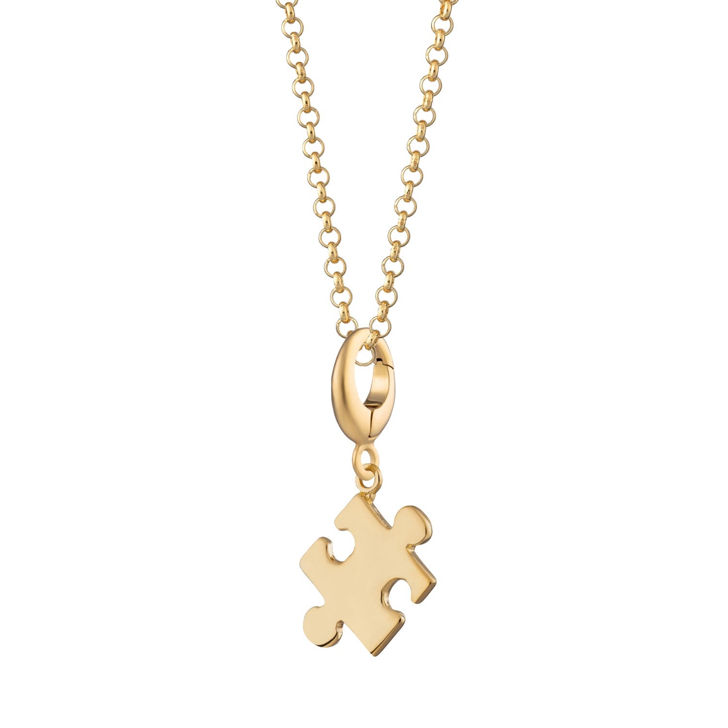 Gold Plated Jigsaw Charm Necklace
