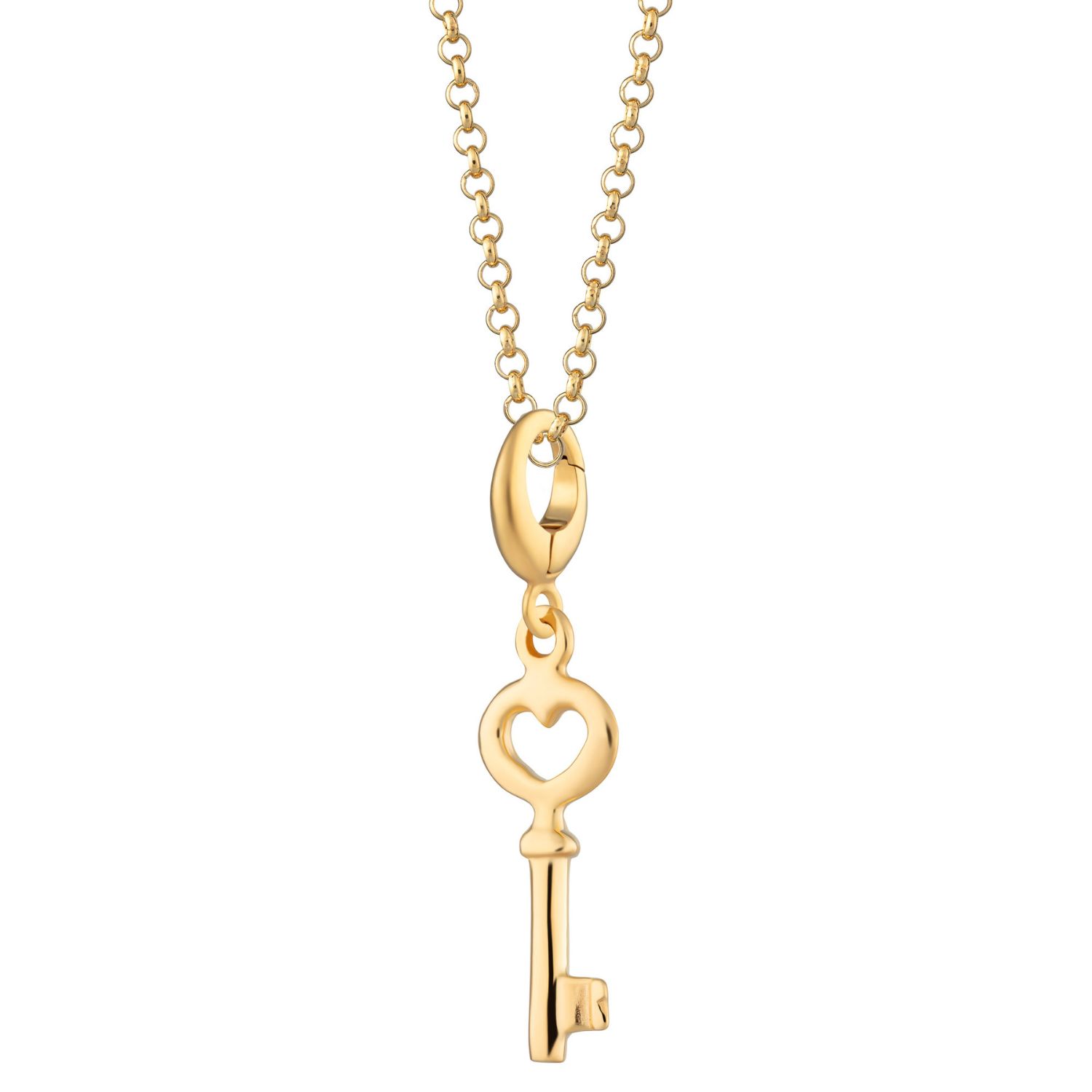Gold Plated Key Charm Necklace