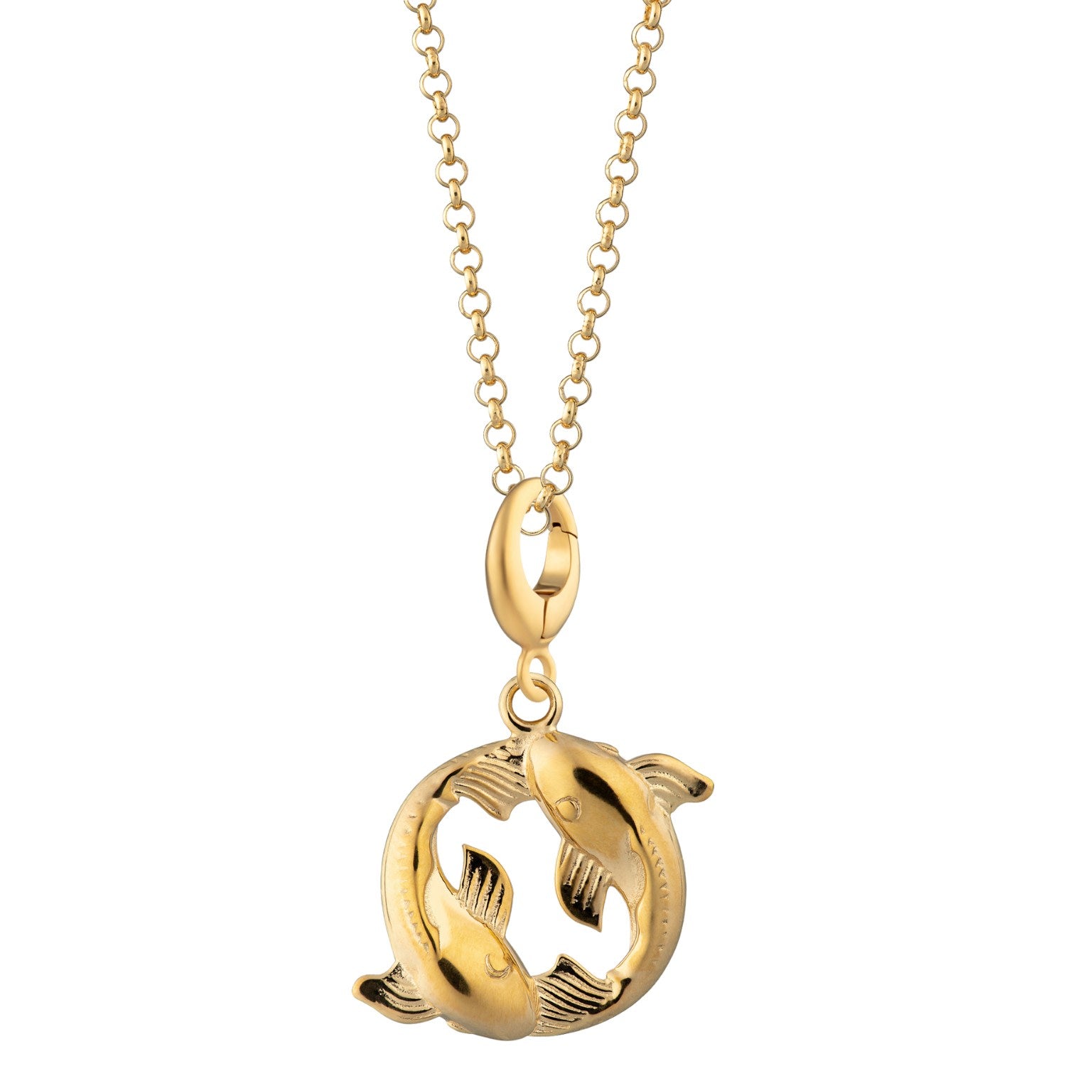 Gold Plated Koi Fish Pisces Zodiac Charm Necklace