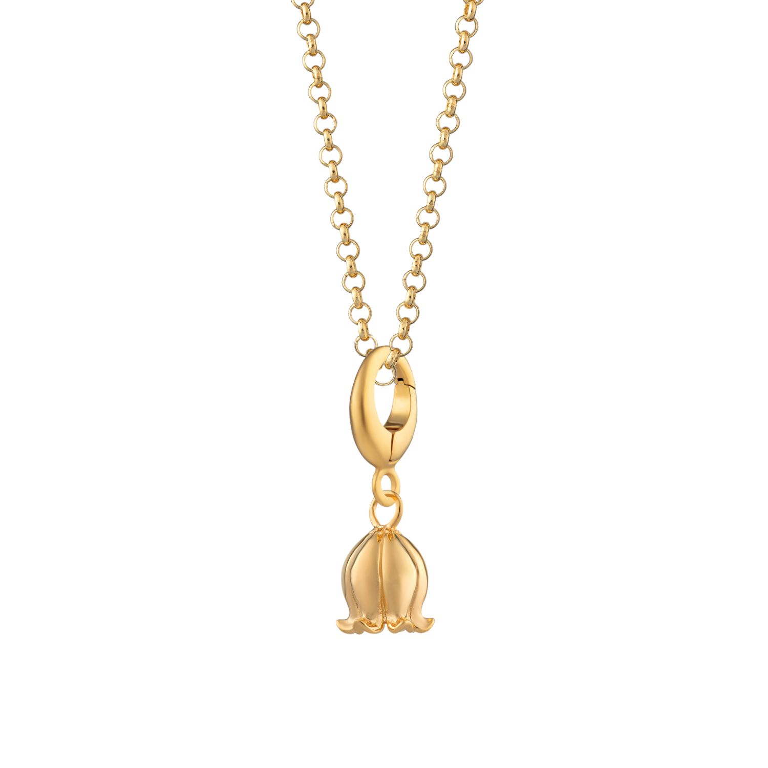 gold lily flower necklace Gold Lily Of The Valley Flower Charm Necklace