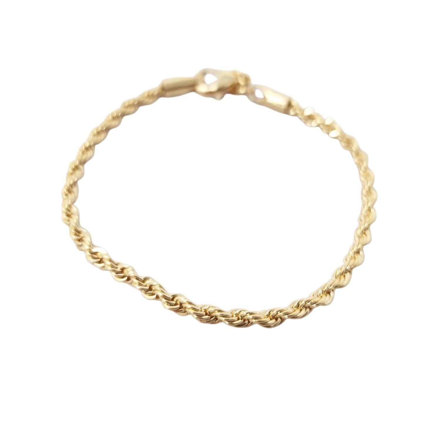 Gold Plated Minimalist Elegant Shiny Rope Bracelet