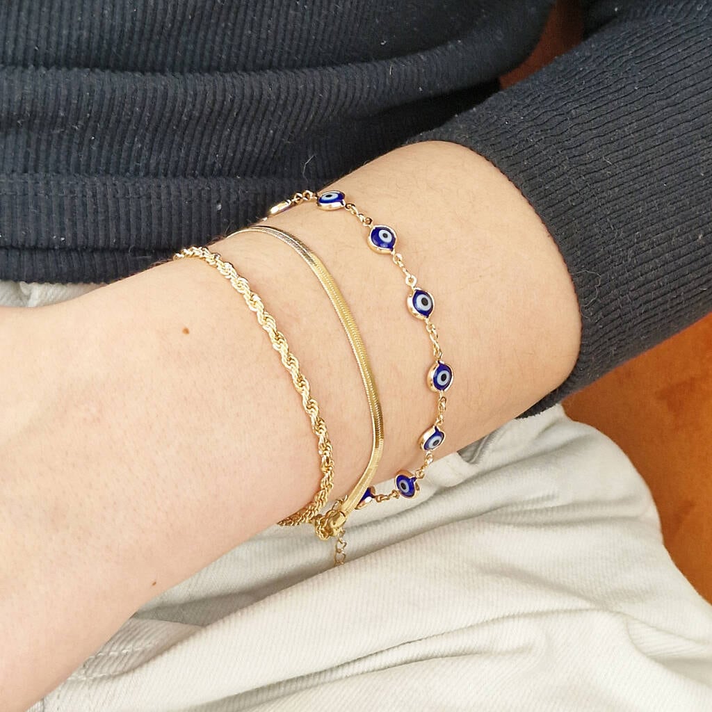 Gold Plated Minimalist Elegant Shiny Rope Bracelet