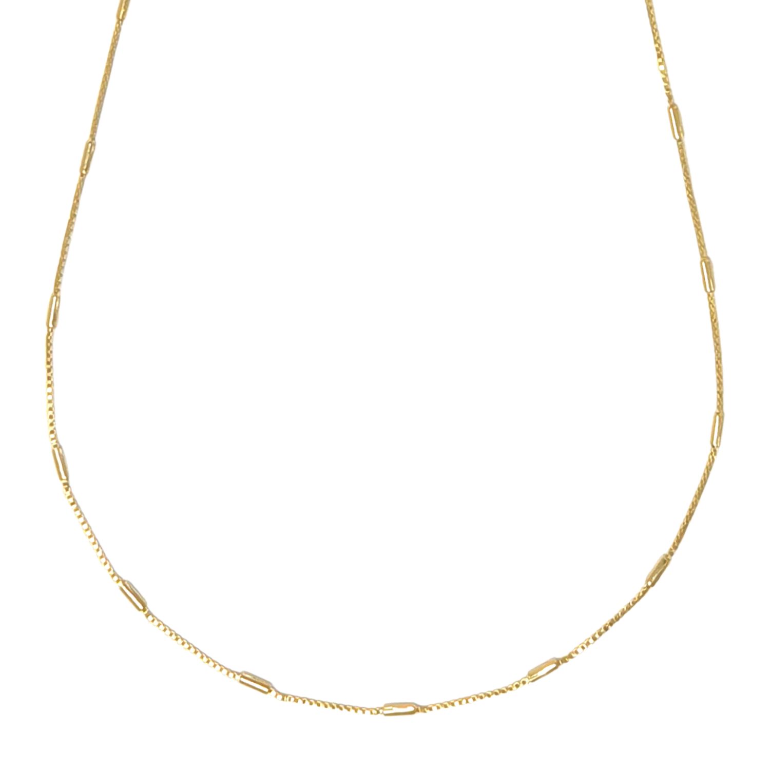 Gold Plated Morse Chain Choker Essential Everyday Layering Necklace