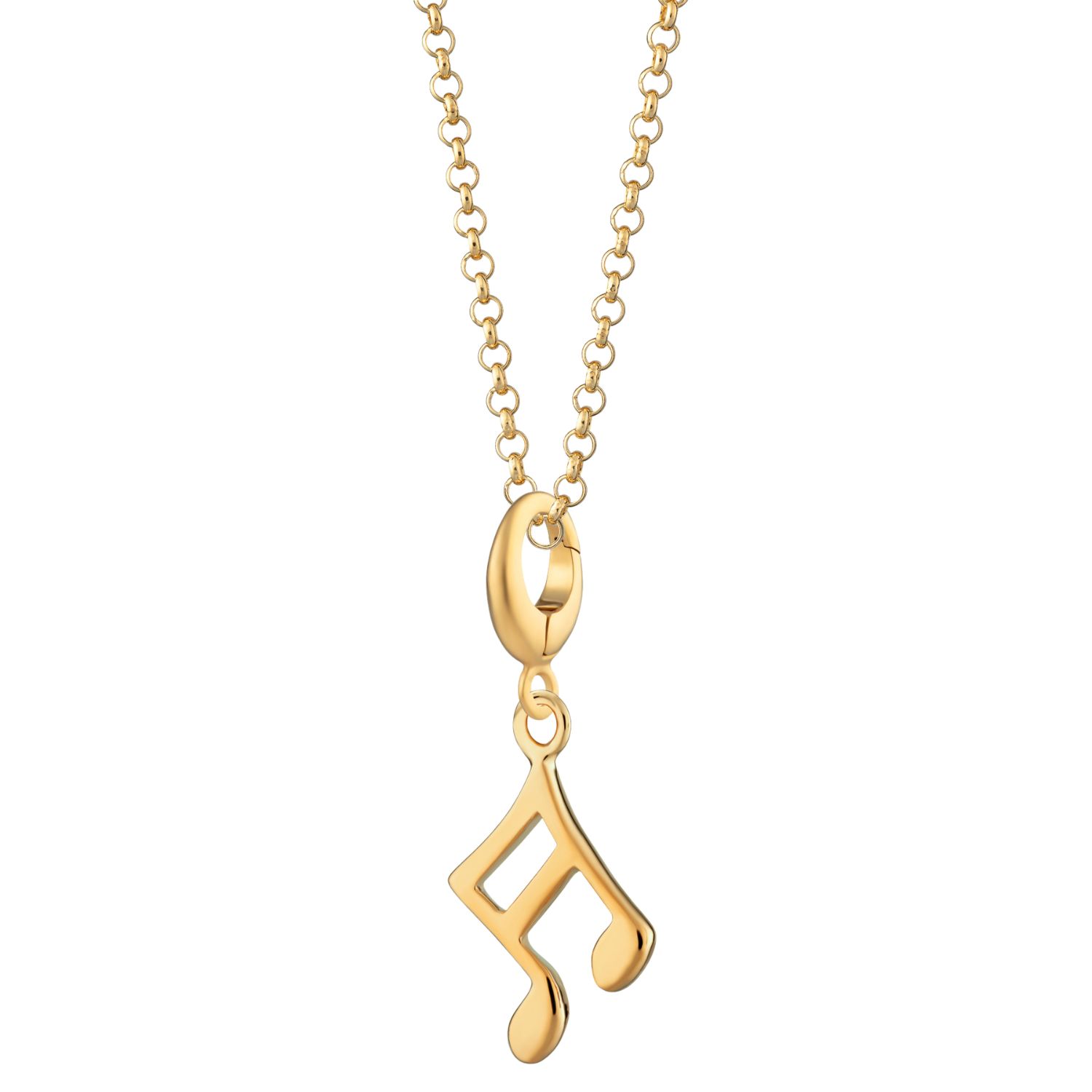 Gold Plated Music Note Charm Necklace