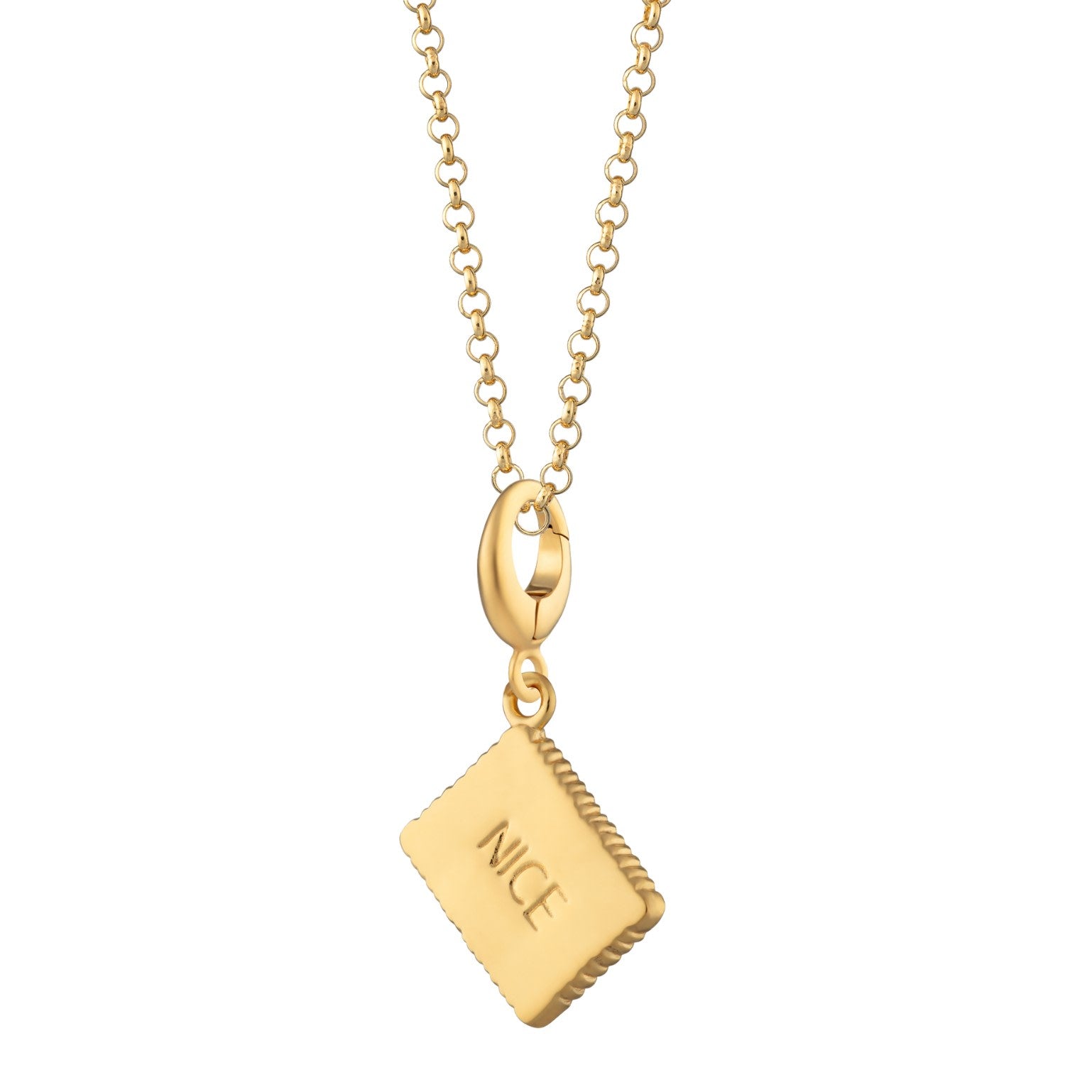 Gold Plated Nice Biscuit Charm Necklace