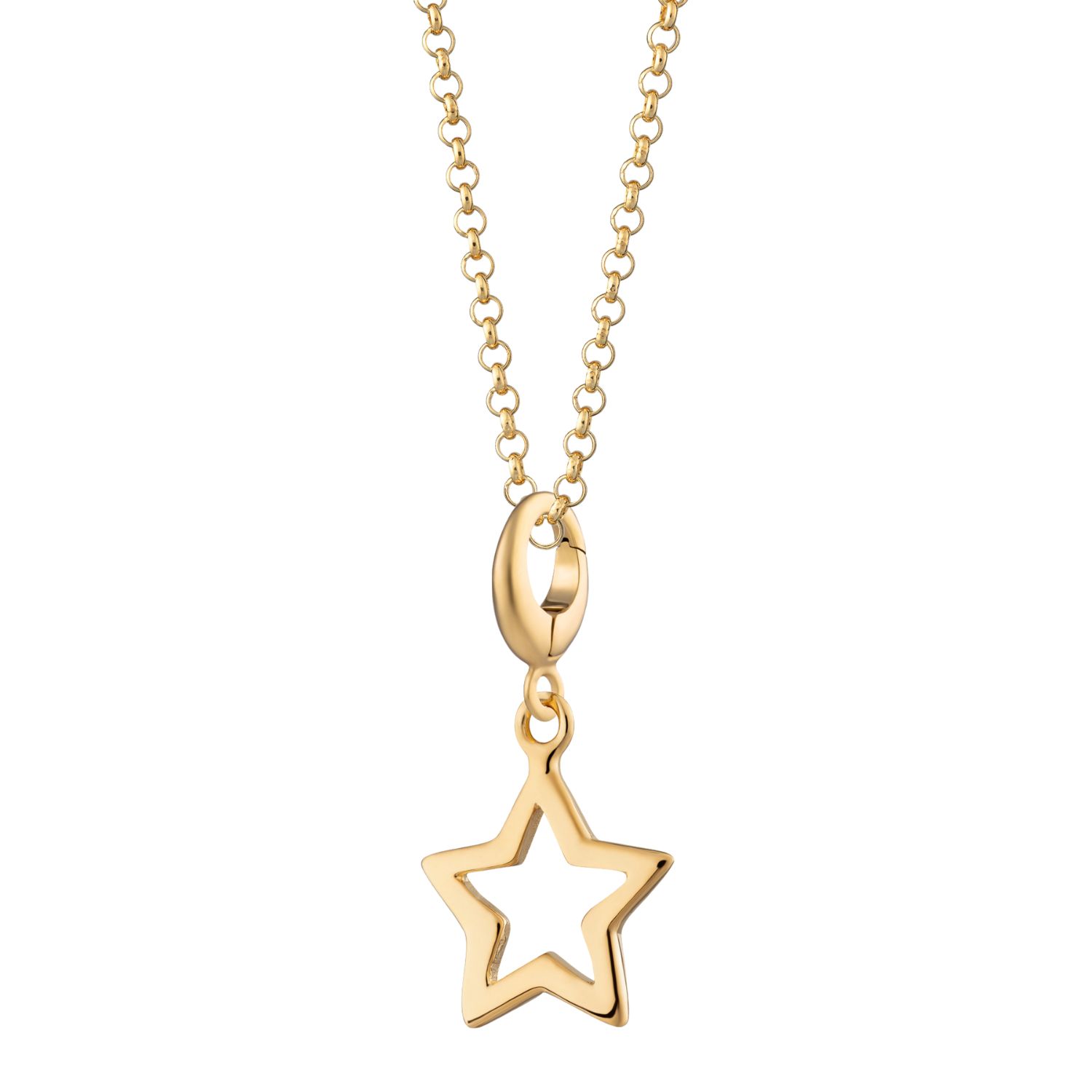 Gold Plated Open Star Necklace